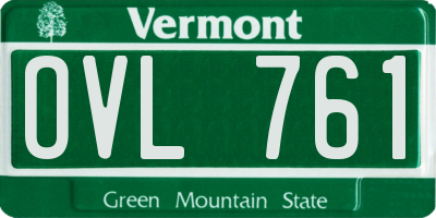 VT license plate OVL761