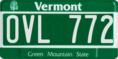 VT license plate OVL772