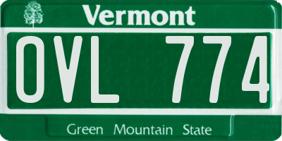 VT license plate OVL774
