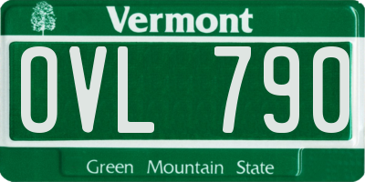 VT license plate OVL790