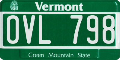 VT license plate OVL798