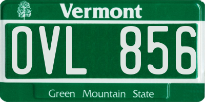 VT license plate OVL856