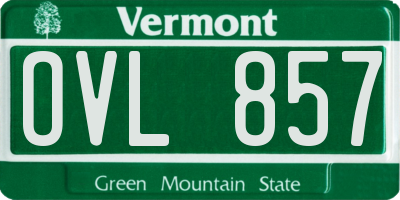 VT license plate OVL857