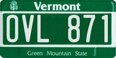 VT license plate OVL871