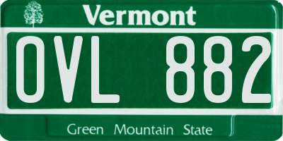 VT license plate OVL882