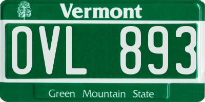 VT license plate OVL893