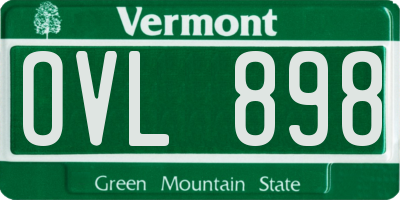 VT license plate OVL898