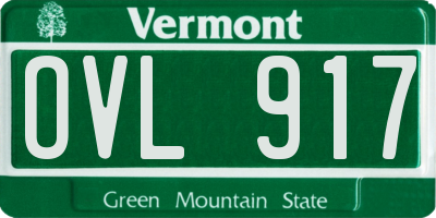 VT license plate OVL917