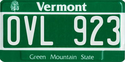 VT license plate OVL923