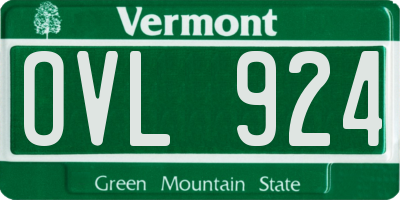 VT license plate OVL924