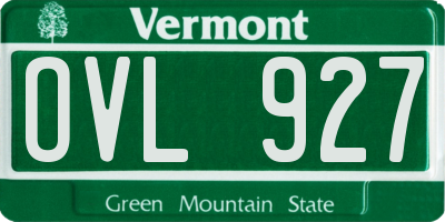 VT license plate OVL927