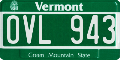 VT license plate OVL943