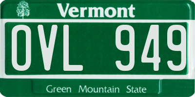 VT license plate OVL949