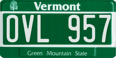 VT license plate OVL957