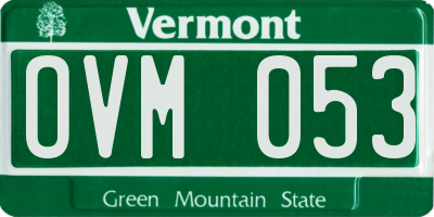 VT license plate OVM053