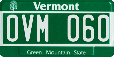 VT license plate OVM060