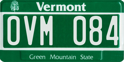VT license plate OVM084