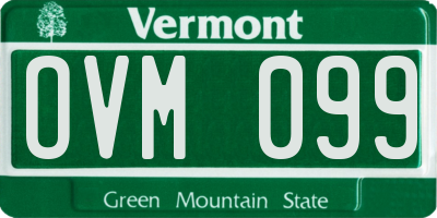 VT license plate OVM099