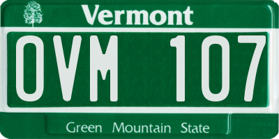VT license plate OVM107