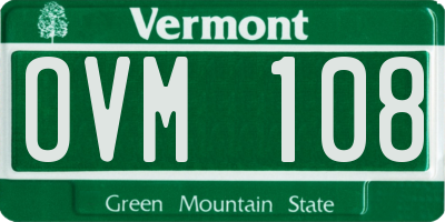 VT license plate OVM108