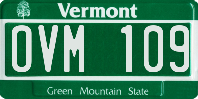VT license plate OVM109