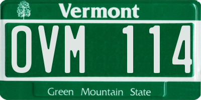 VT license plate OVM114