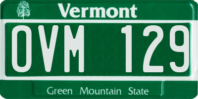 VT license plate OVM129