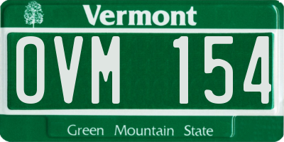 VT license plate OVM154