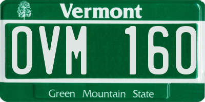VT license plate OVM160