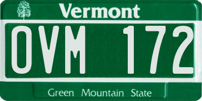 VT license plate OVM172