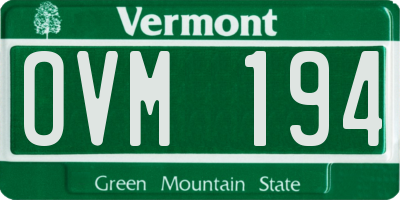 VT license plate OVM194