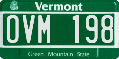 VT license plate OVM198