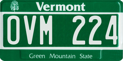 VT license plate OVM224