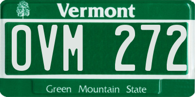 VT license plate OVM272