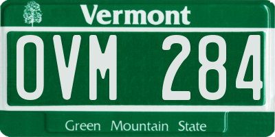 VT license plate OVM284