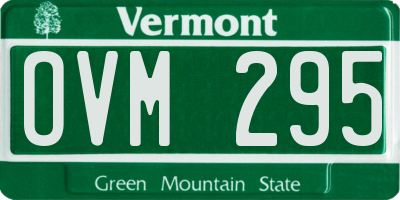 VT license plate OVM295
