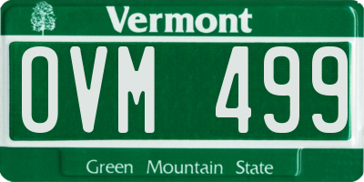 VT license plate OVM499