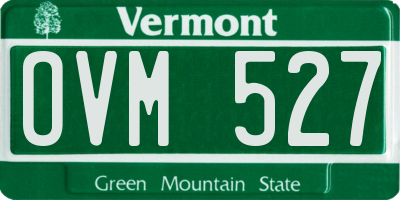 VT license plate OVM527
