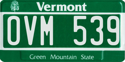 VT license plate OVM539