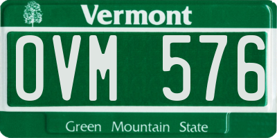 VT license plate OVM576