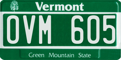 VT license plate OVM605