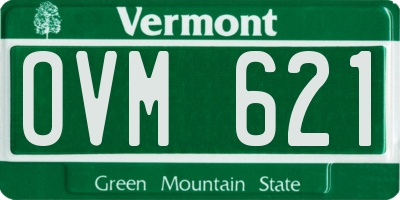 VT license plate OVM621