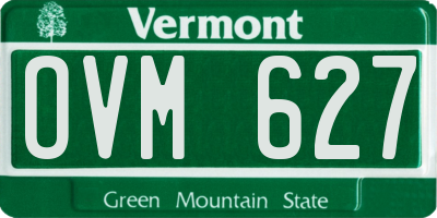 VT license plate OVM627