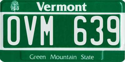 VT license plate OVM639