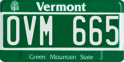 VT license plate OVM665