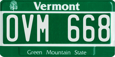 VT license plate OVM668