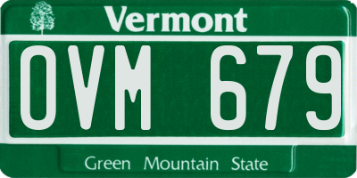 VT license plate OVM679