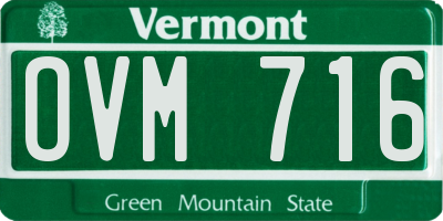 VT license plate OVM716