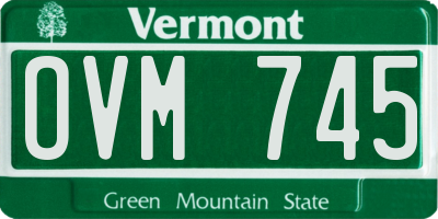 VT license plate OVM745