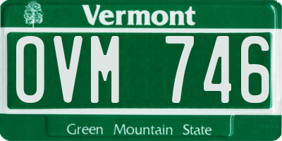 VT license plate OVM746